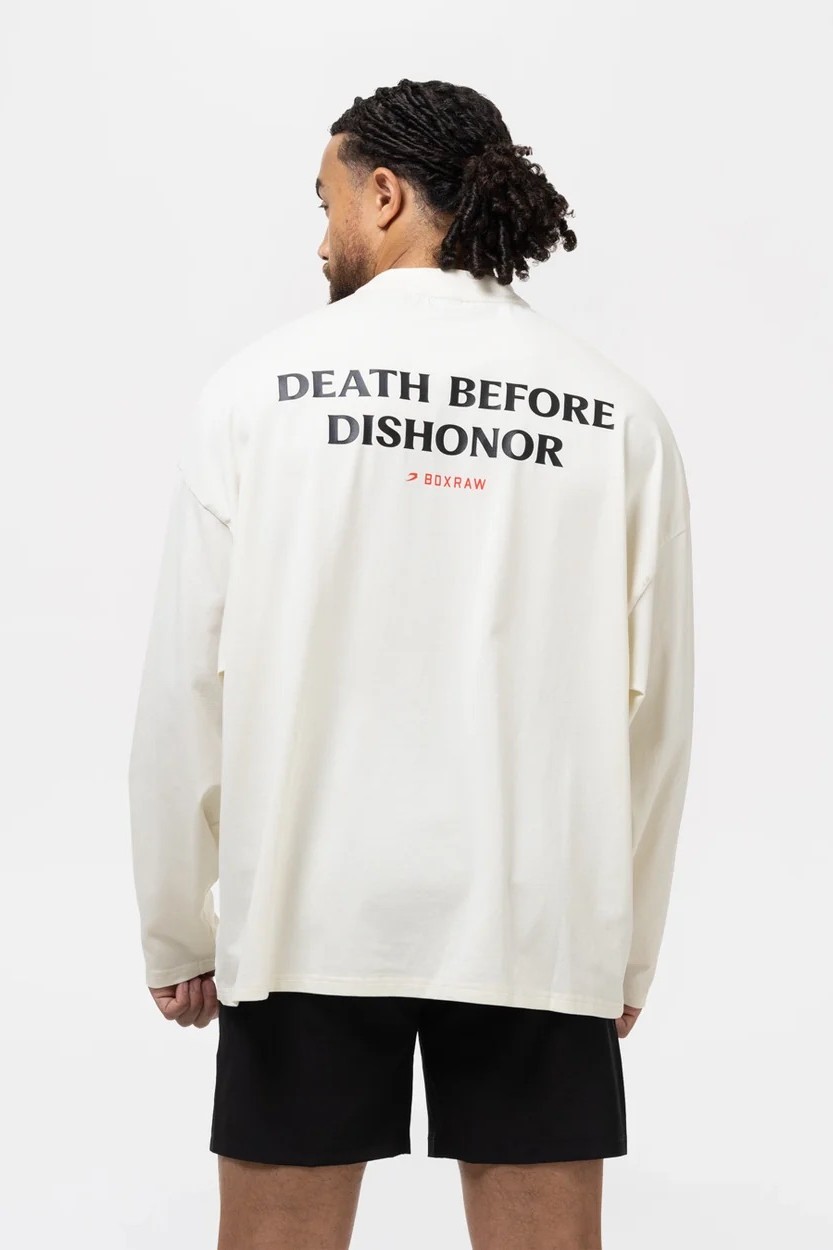 Death Before Dishonor 롱슬리브 티셔츠 베이지