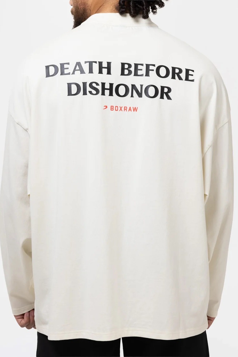 Death Before Dishonor 롱슬리브 티셔츠 베이지