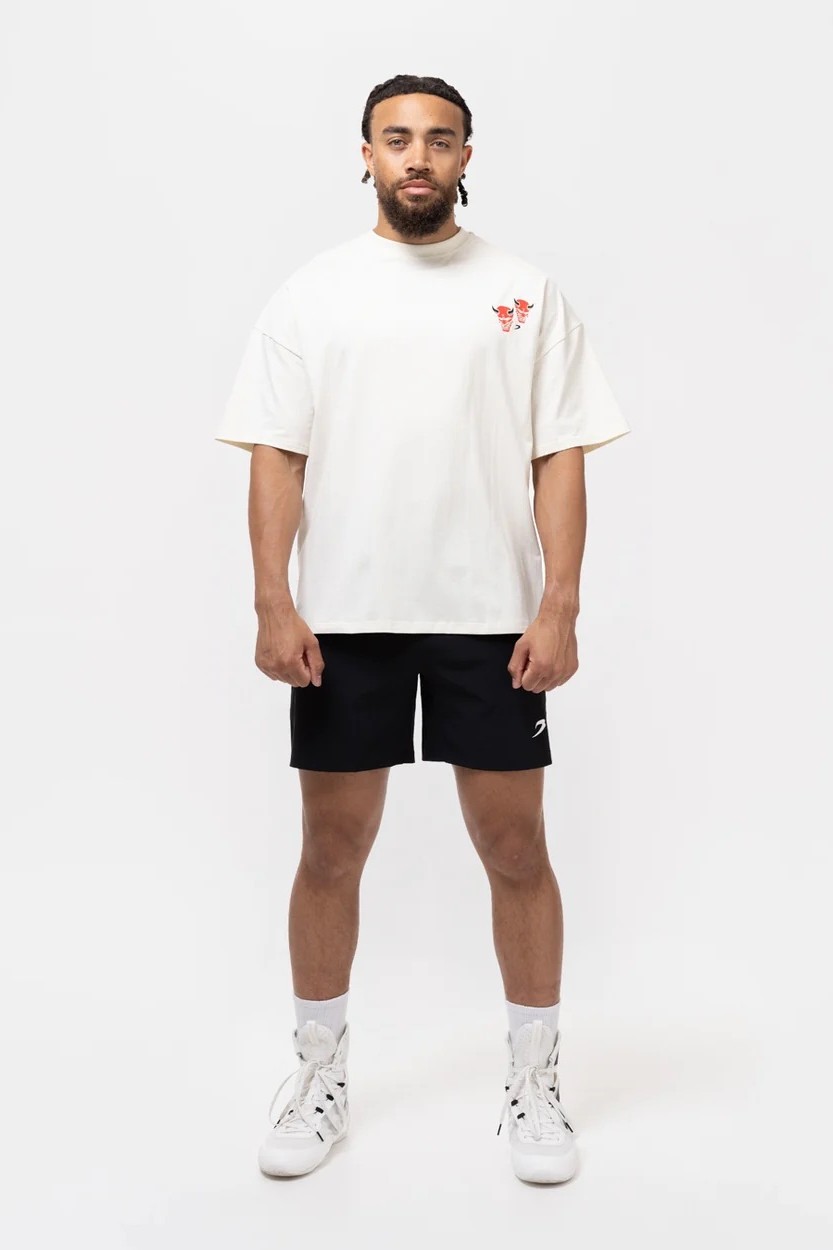 Death Before Dishonor 오버사이즈 티셔츠 베이지