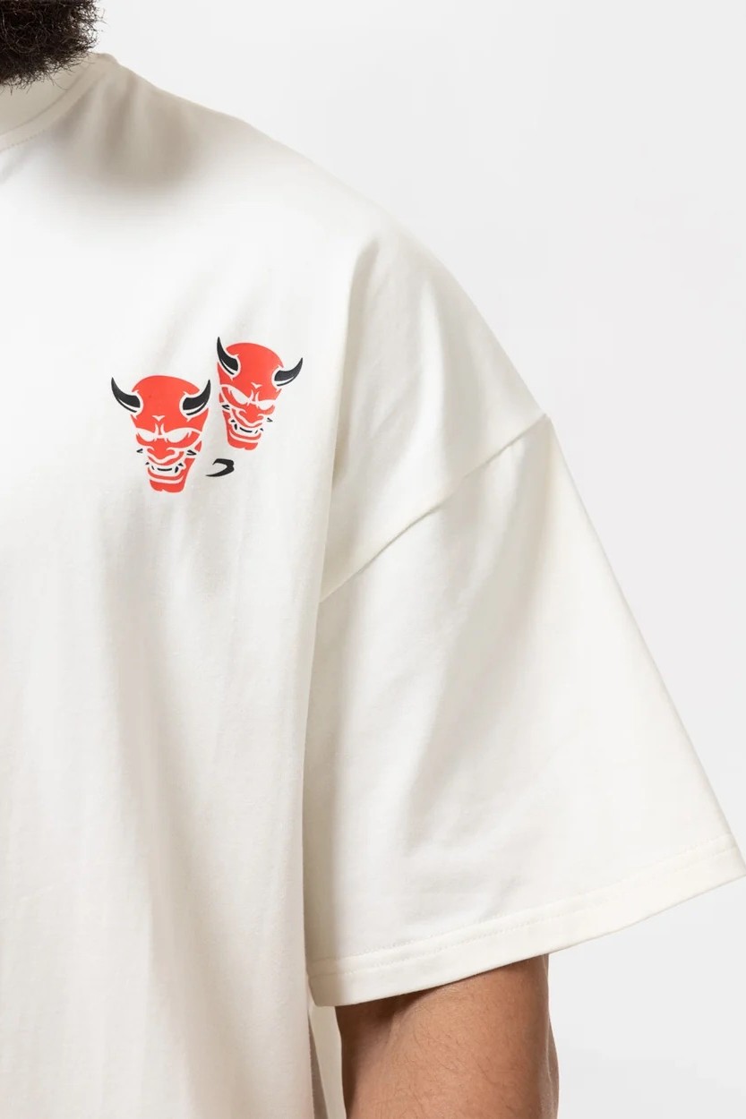 Death Before Dishonor 오버사이즈 티셔츠 베이지