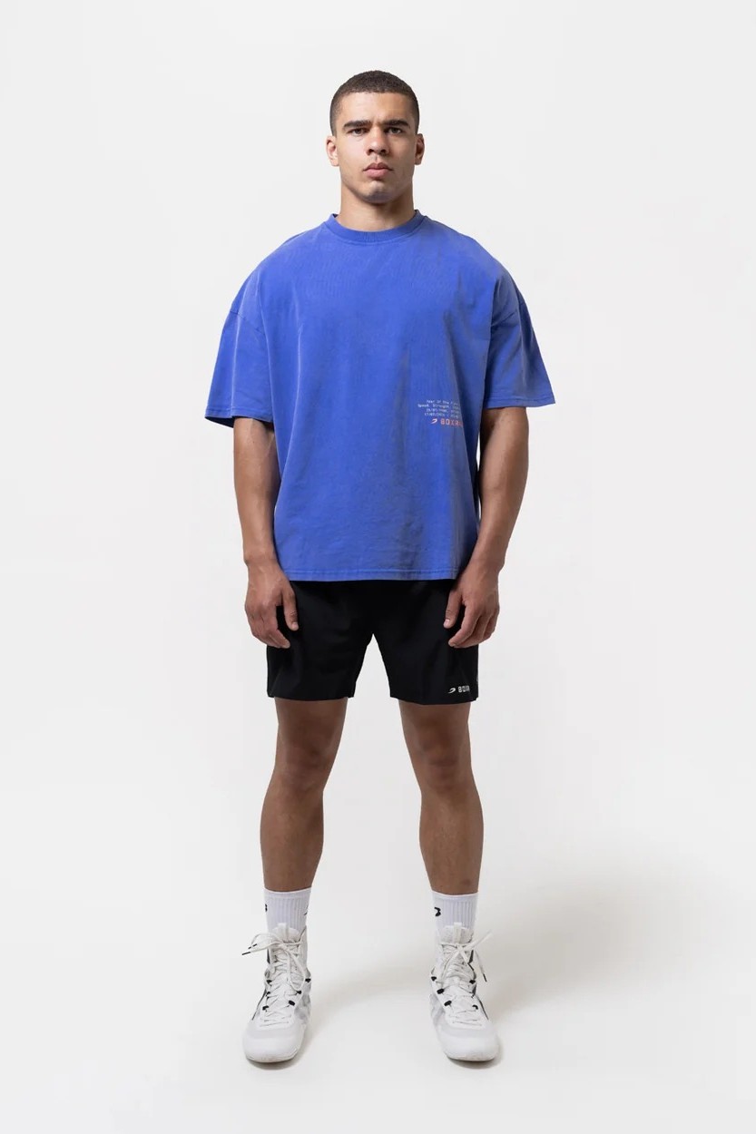 스파링 클럽 파이어 호스 오버사이즈 티셔츠 블루