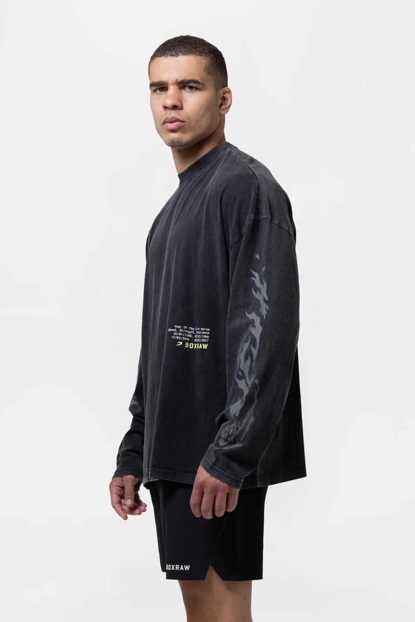 스파링 클럽 파이어 호스 롱슬리브 티셔츠 블랙