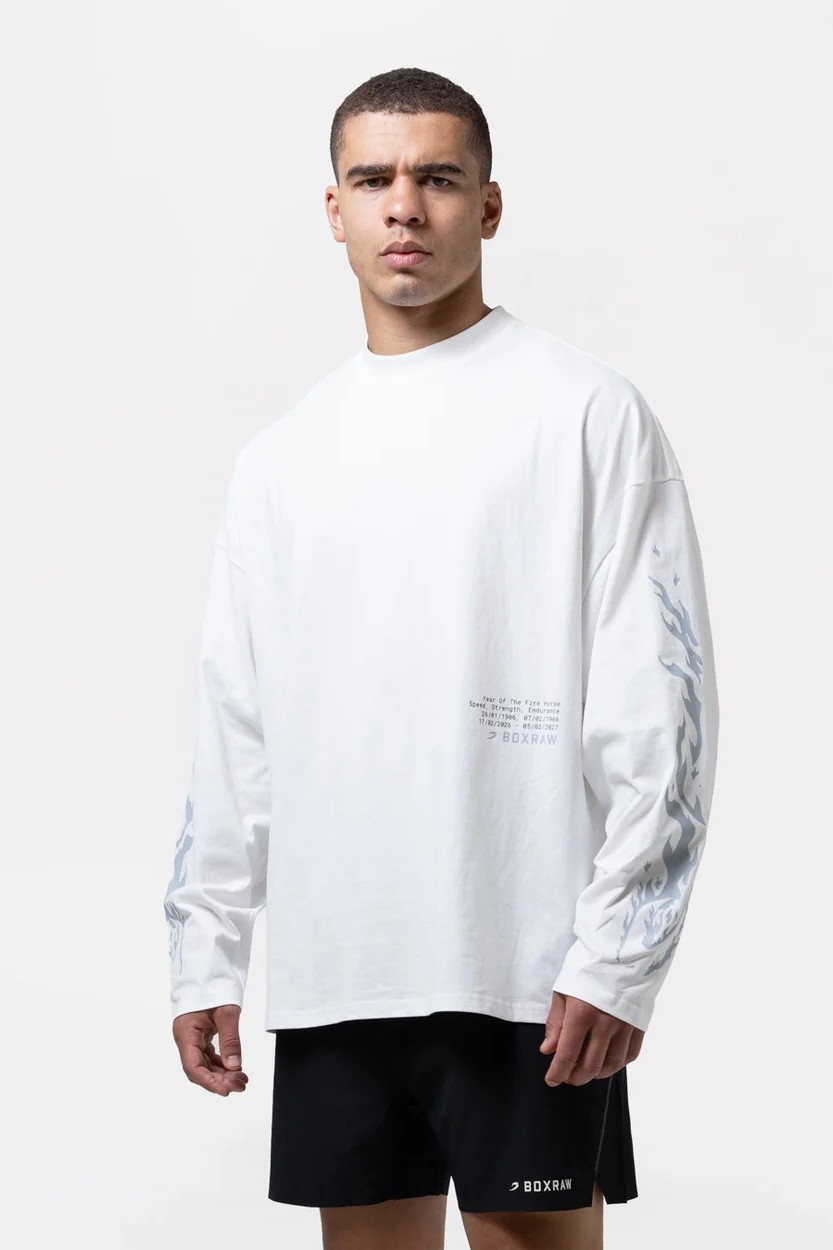 스파링 클럽 파이어 호스 롱슬리브 티셔츠 아이보리