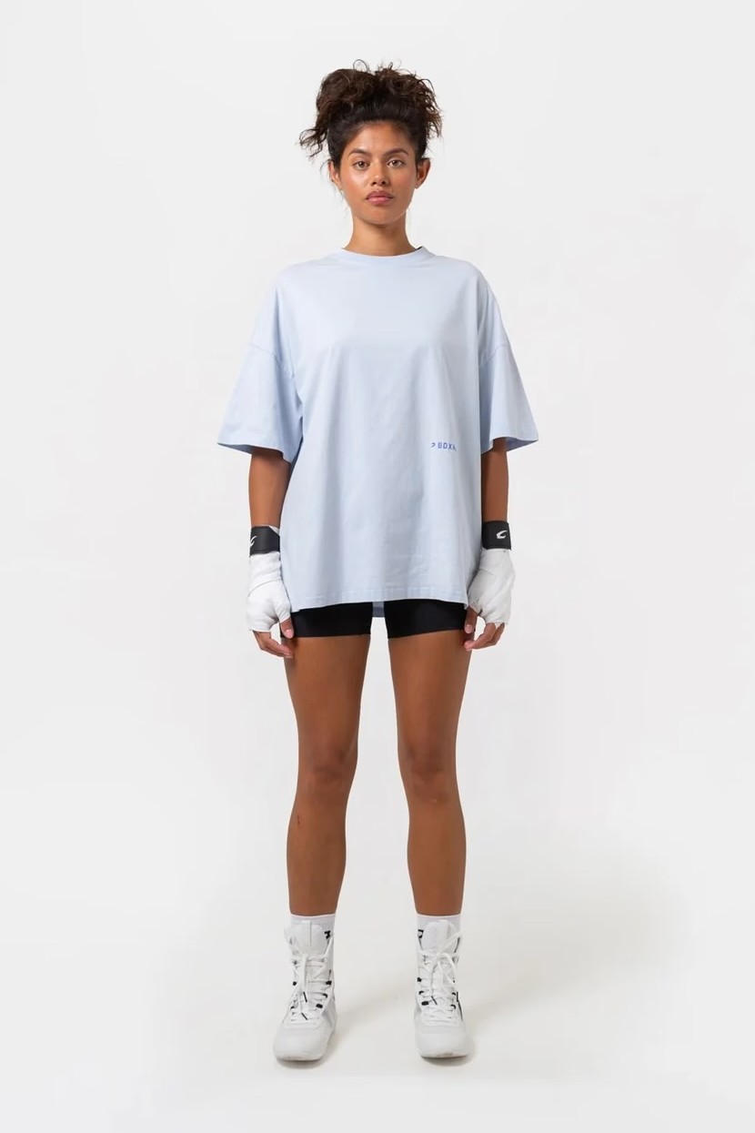 스파링 클럽 파이어 호스 오버사이즈 티셔츠 베이비 블루