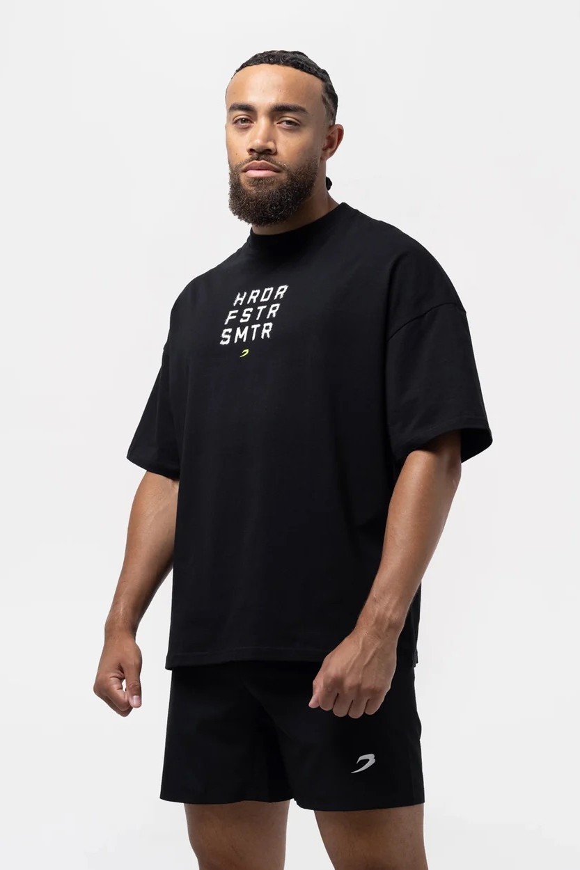 HRDR FSTR SMTR 오버사이즈 티셔츠 블랙