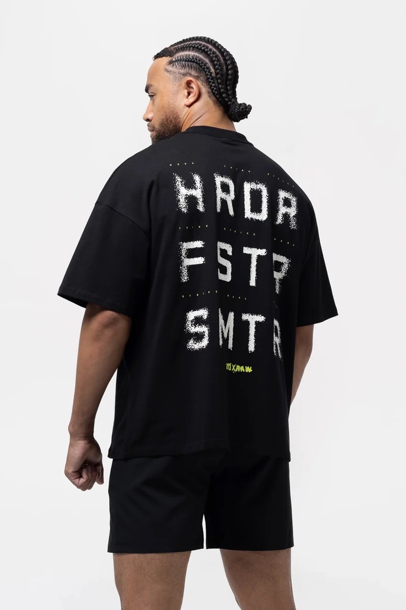 HRDR FSTR SMTR 오버사이즈 티셔츠 블랙