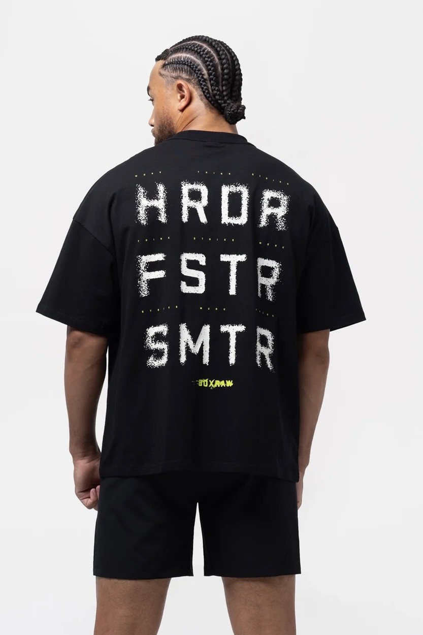 HRDR FSTR SMTR 오버사이즈 티셔츠 블랙