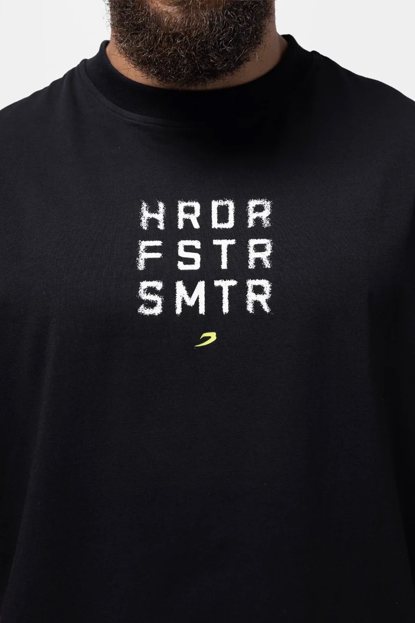 HRDR FSTR SMTR 오버사이즈 티셔츠 블랙