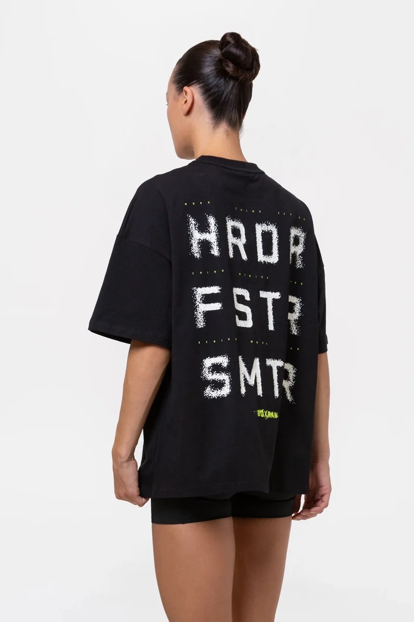 HRDR FSTR SMTR 오버사이즈 티셔츠 블랙