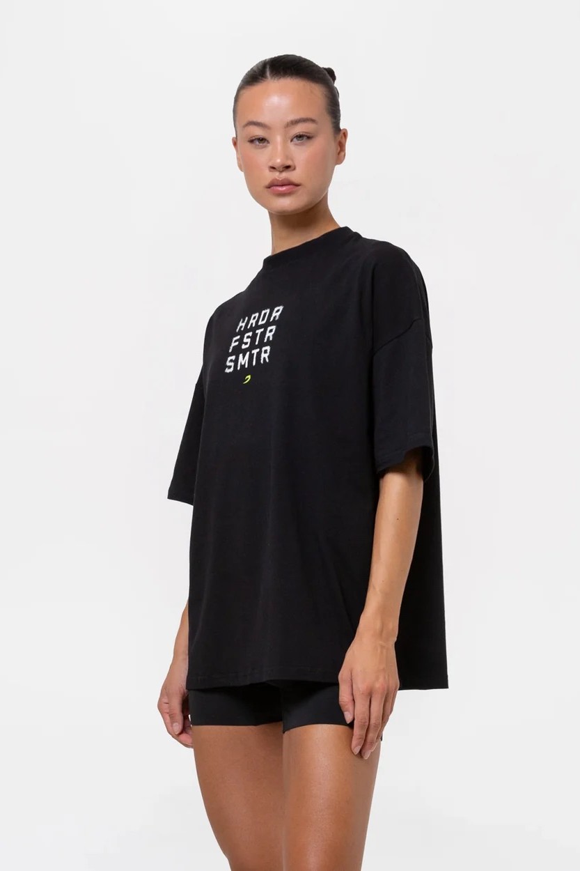 HRDR FSTR SMTR 오버사이즈 티셔츠 블랙