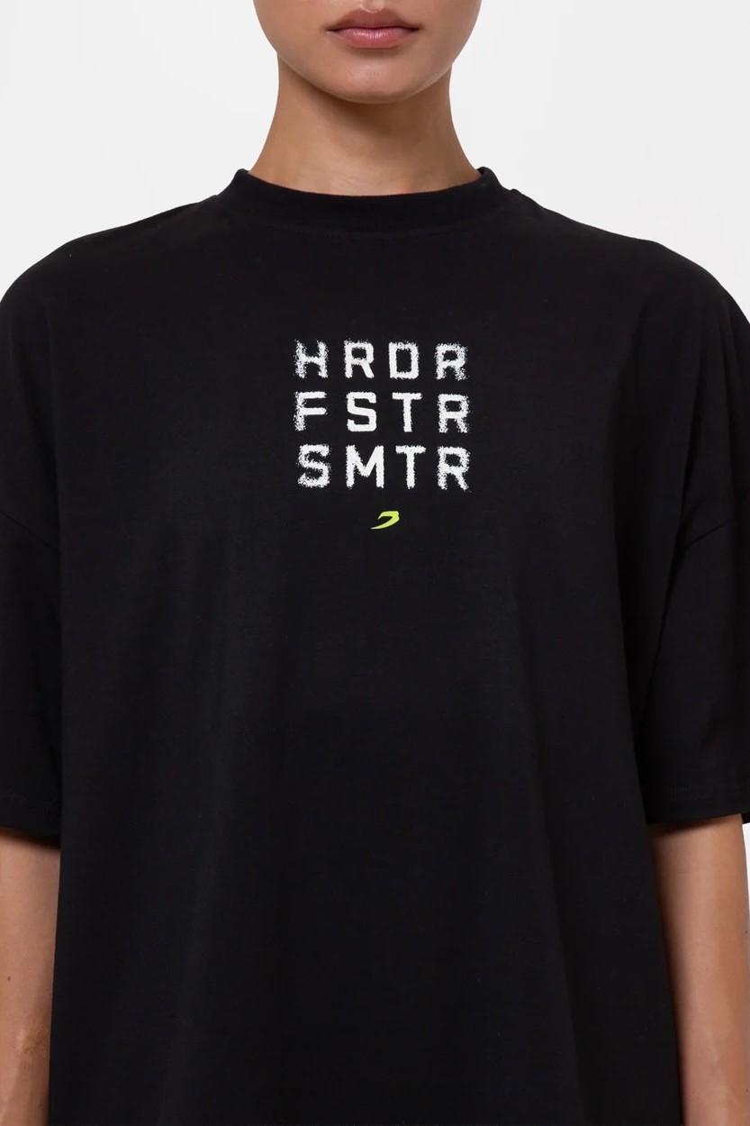 HRDR FSTR SMTR 오버사이즈 티셔츠 블랙