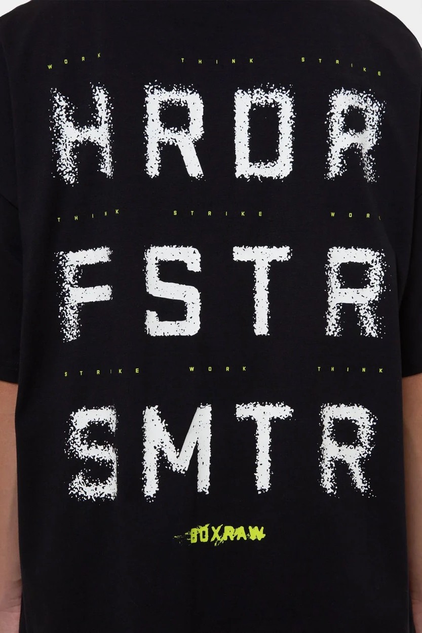 HRDR FSTR SMTR 오버사이즈 티셔츠 블랙