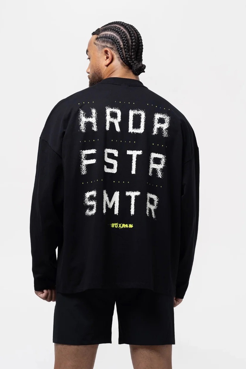 HRDR FSTR SMTR 롱슬리브 티셔츠 블랙