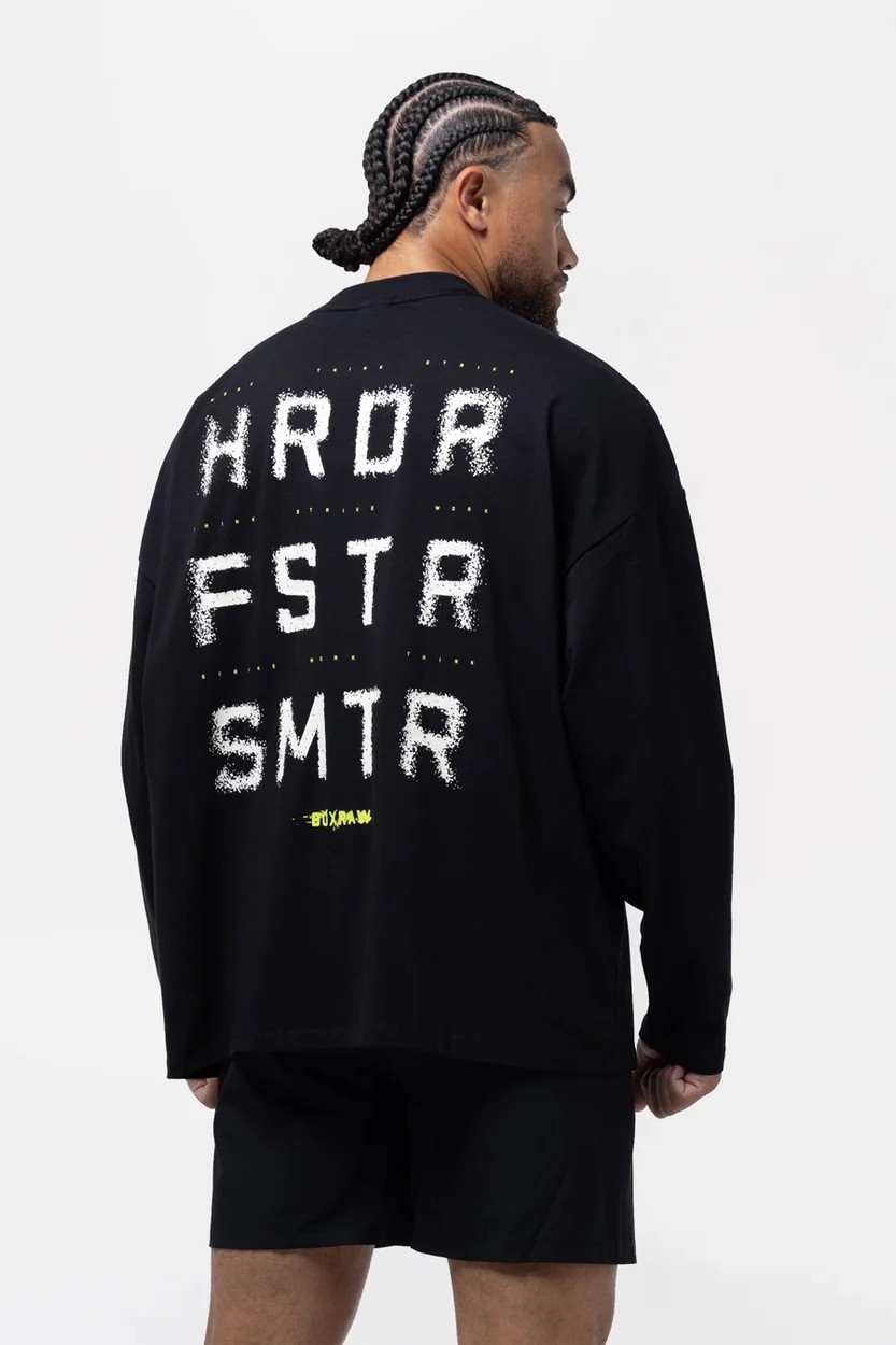 HRDR FSTR SMTR 롱슬리브 티셔츠 블랙