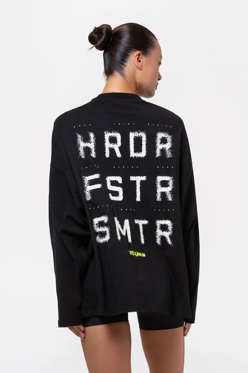 HRDR FSTR SMTR 롱슬리브 티셔츠 블랙