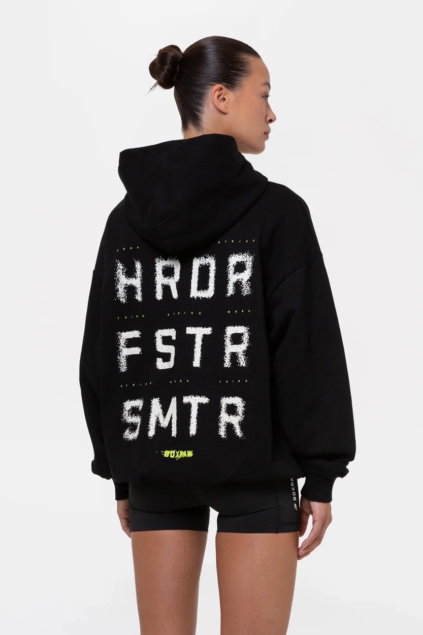 HRDR FSTR SMTR 오버사이즈 후디 블랙