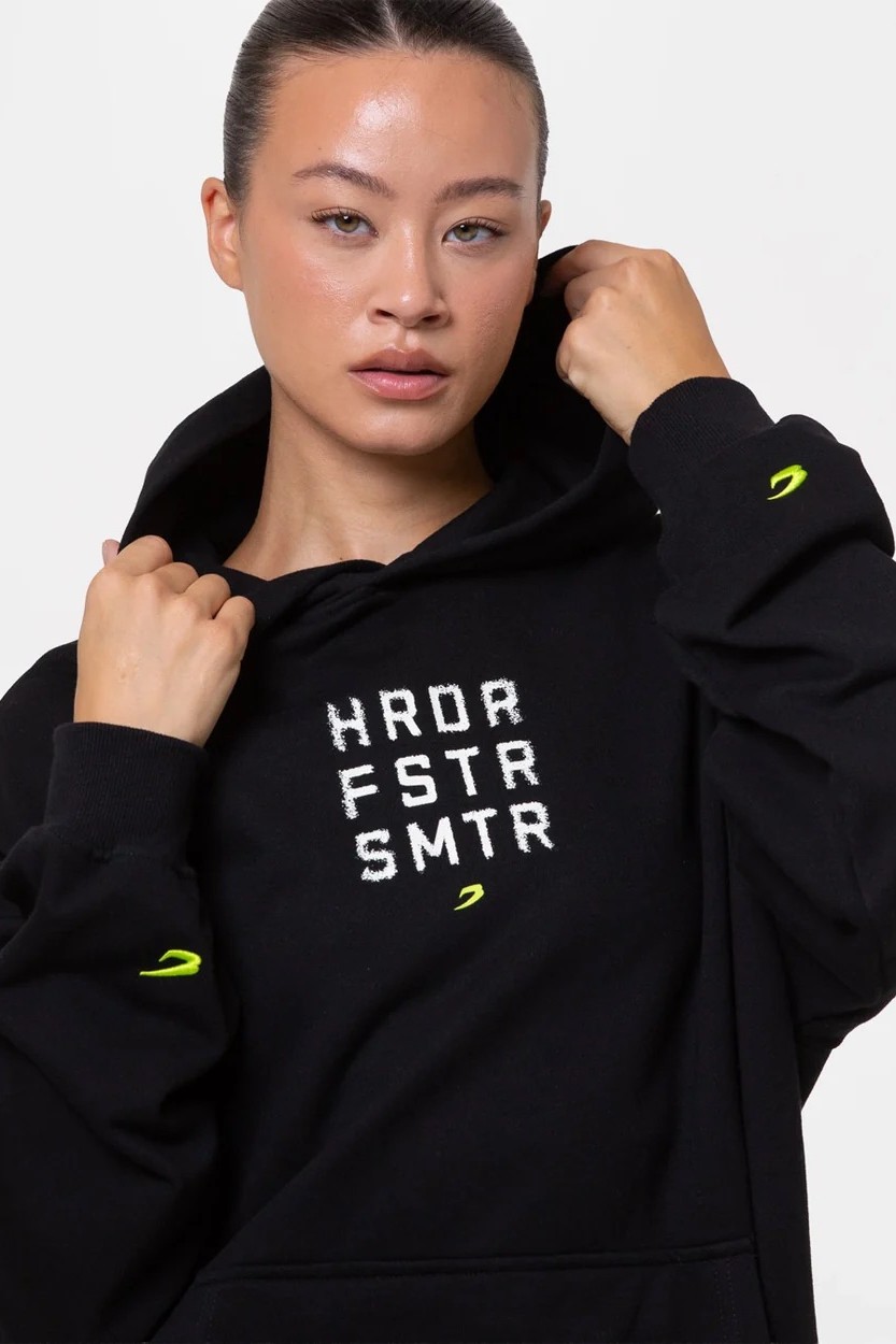 HRDR FSTR SMTR 오버사이즈 후디 블랙